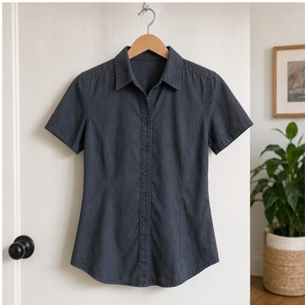 Charcoal Lace Trim Top